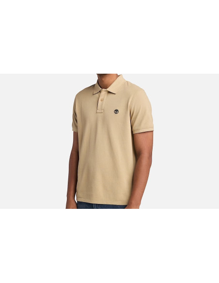 Timberland Polo A Maniche Corte In Piqué Millers River Da Uomo In Colore Beige