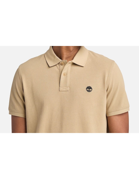 Timberland Polo A Maniche Corte In Piqué Millers River Da Uomo In Colore Beige