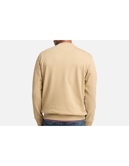 Timberland Felpa Girocollo con Logo Established 1973 Ricamato da Uomo in Marrone Chiaro
