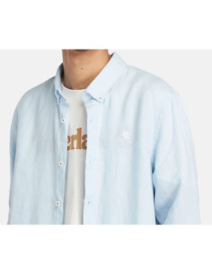 Timberland Camicia In Lino Mill Brook Da Uomo In Celeste