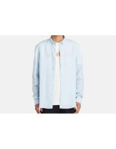 Timberland Camicia In Lino Mill Brook Da Uomo In Celeste 2