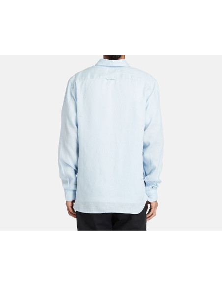 Timberland Camicia In Lino Mill Brook Da Uomo In Celeste
