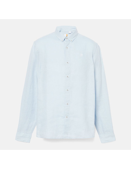 Timberland Camicia In Lino Mill Brook Da Uomo In Celeste