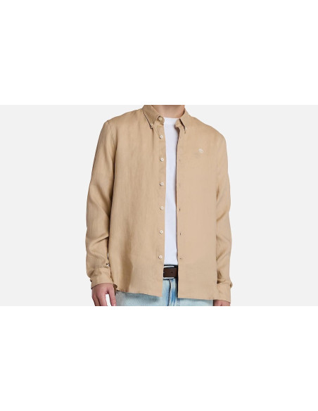 Timberland Camicia In Lino Mill Brook Da Uomo In Beige