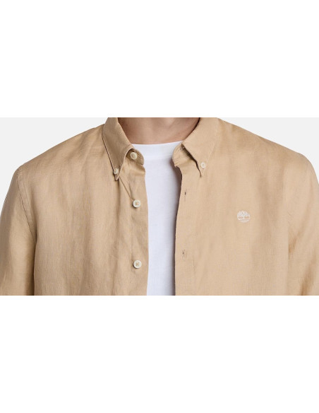 Timberland Camicia In Lino Mill Brook Da Uomo In Beige