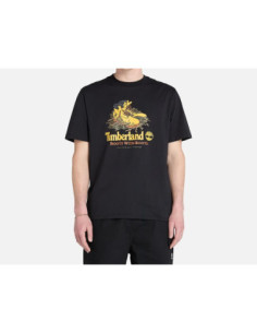 Timberland T-Shirt Con Grafica Di Stivale Sul Davanti In Colore Nero