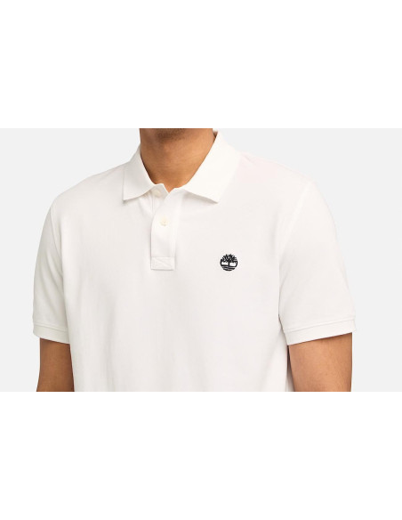 Timberland Polo A Maniche Corte In Piqué Millers River Da Uomo In Colore Bianco