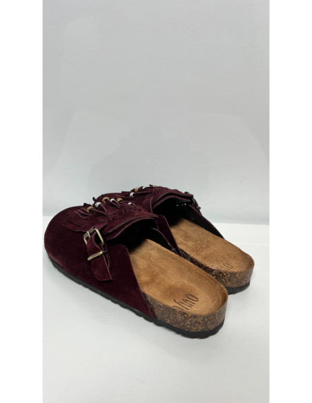 Ovyè Scarpe Con Frange In Camoscio Bordeaux