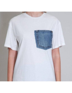 Vicolo T-shirt Con Tasca Denim