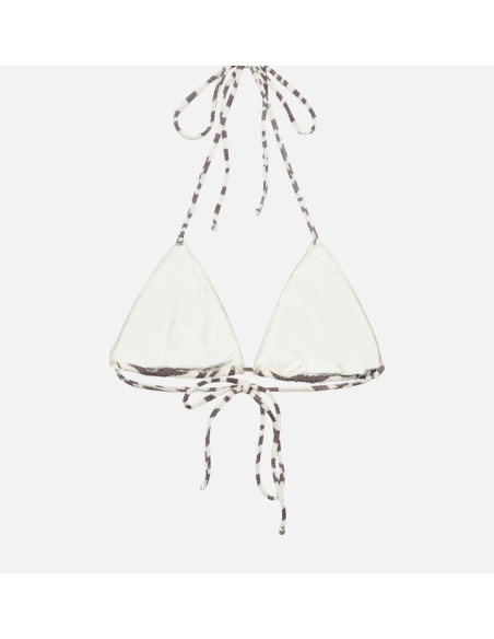 Saint Barth Leah Top Triangolo In Lurex Con Stampa Zebrata