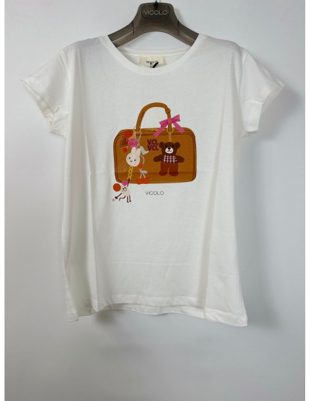 Vicolo T-shirt Con Stampa Borsetta Con Charms
