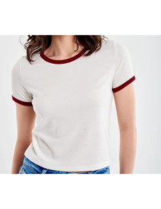 Vicolo T-Shirt a Costine Profili a Contrasto