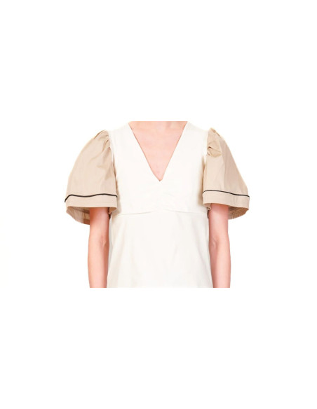 Haveone T-shirt Scollo V Con Arricciatura