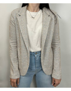 Tensione In Blazer Lurex Celeste