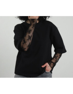 Susy Mix T-shirt Con Maniche In Pizzo