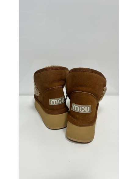 Mou  Tronchetto Mini Eskimo Platform Boot Cognac