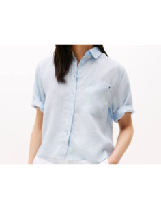 Tommy Hilfiger Camicia Relaxed Fit a Maniche Corte In Lino