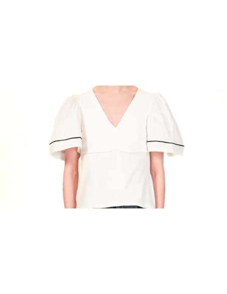 Haveone T-shirt Scollo V Con Arricciatura
