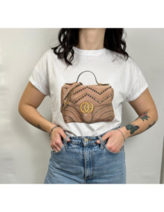 Tensione In T-shirt Con Stampa Borsa Con Strass