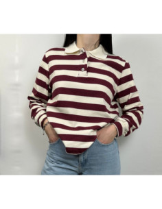 Vicolo T-shirt Polo A Righe Manica Lunga