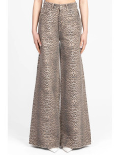 Vicolo Jeans Palazzo Ampio Animalier Myrna