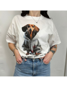 Vicolo T-shirt Over Stampa Bassotto