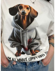 Vicolo T-shirt Over Stampa Bassotto 2