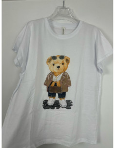 Tensione In T-shirt Stampa Orsetto