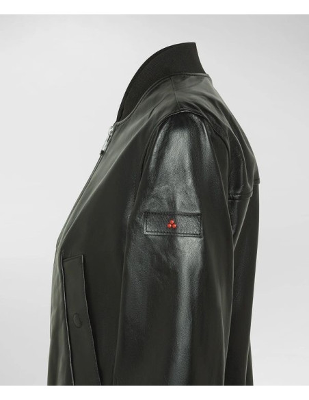 Peuterey Bomber In Nappa Tinta Con Dettagli In Maglia