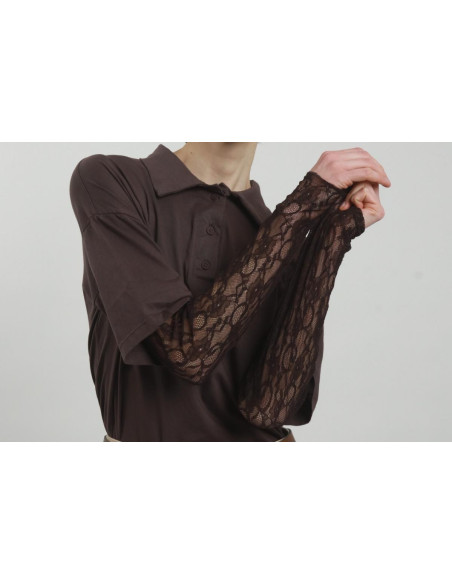 Susy Mix Polo Con Maniche In Pizzo