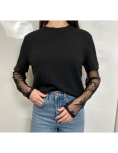 Vicolo Maglia con Maniche In Pizzo