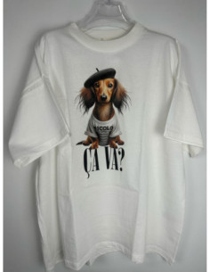 Vicolo T-Shirt Over Stampa Cane Basco 2
