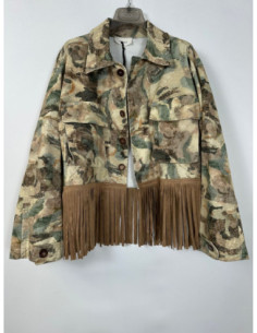Vicolo Giacca Camouflage Con Frange 2