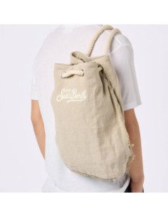 Saint Barth Zaino in lino beige da barca 2