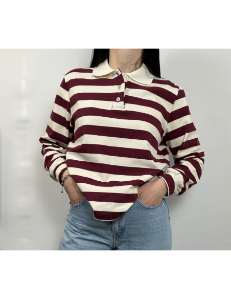 Vicolo T-shirt Polo A Righe Manica Lunga