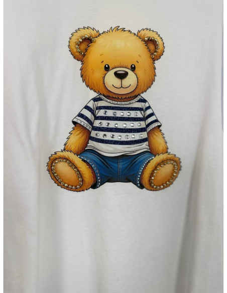 Tensione In T-shirt Stampa Orsetto