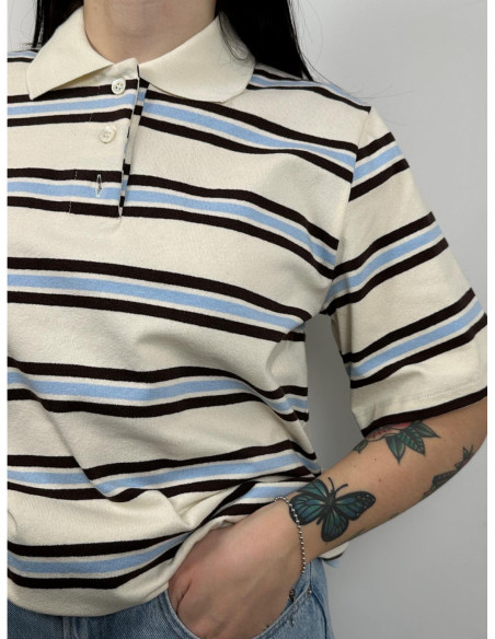 Vicolo Polo con Colletto Bianco a Righe