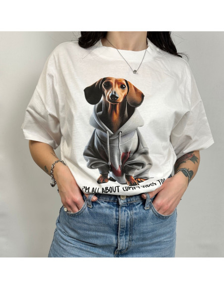 Vicolo T-shirt Over Stampa Bassotto