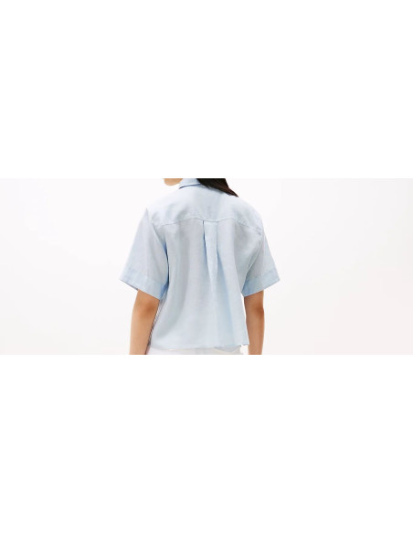 Tommy Hilfiger Camicia Relaxed Fit a Maniche Corte In Lino
