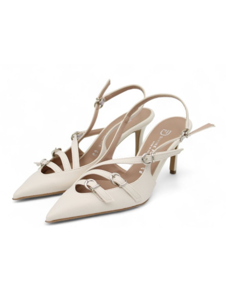Divine Follie Dècolletè Bianche In Pelle