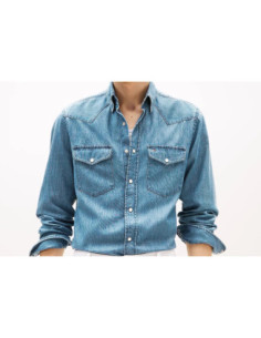 Tommy Hilfiger Camicia Regular Fit In Denim Stile Western