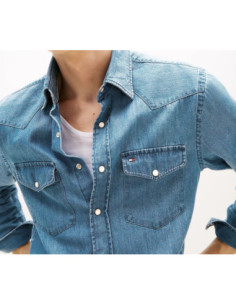 Tommy Hilfiger Camicia Regular Fit In Denim Stile Western 2