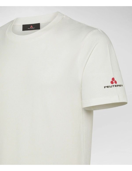 Peuterey T-Shirt In Cotone Stretch E Logo Stampato