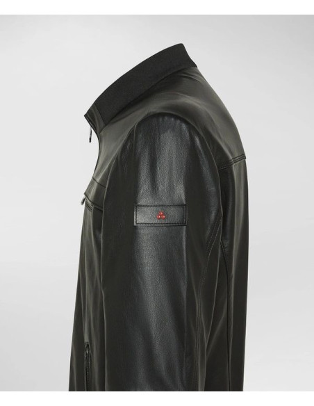 Peuterey Giacca In Pelle Con Taschini Al Petto