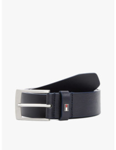 Tommy Hilfiger Cintura In Pelle Con Bandierina Smaltata