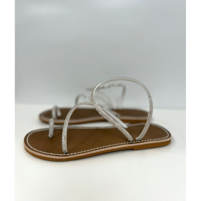 Le Salentine Sandali Flat Strass Argento Le Salentine Sandali Flat Strass Argento