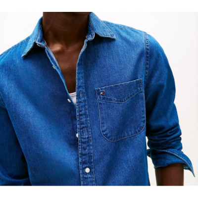 Tommy Hilfiger Camicia Regular Fit In Denim Tommy Hilfiger Camicia Regular Fit In Denim