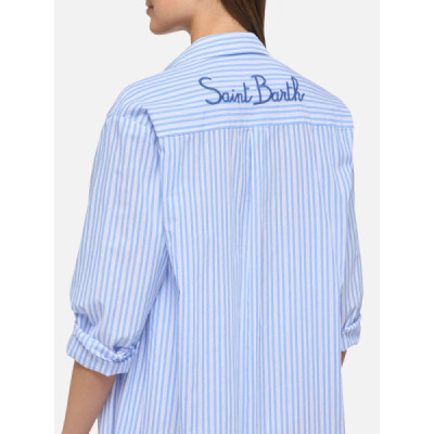 Saint Barth Abito Maxi in Cotone Con Stampa a Righe Adeline Saint Barth Abito Maxi in Cotone Con Stampa a Righe Adeline