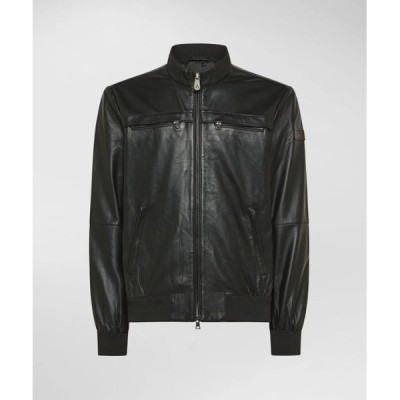 Peuterey Giacca In Pelle Con Taschini Al Petto Peuterey Giacca In Pelle Con Taschini Al Petto