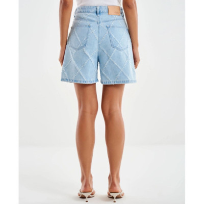 Vicolo Bermuda In Jeans Fantasia Rombi